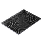 Zwart-wit Psychedelic Lineaar Wavy Background Notitieboek (Linkerzijde)
