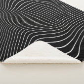 Zwart-wit Psychedelic Lineaar Wavy Background Sherpa Deken (3/4)