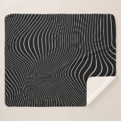 Zwart-wit Psychedelic Lineaar Wavy Background Sherpa Deken (Voorkant (horizontaal))