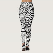 Zwart-wit psychedelisch Abstract Leggings (Achterkant)