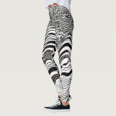 Zwart-wit psychedelisch Abstract Leggings (Links)