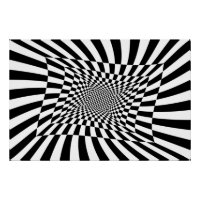 Zwart-wit psychedelisch dambord