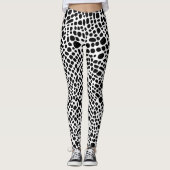 Zwart-wit psychedelisch huidpatroon leggings (Voorkant)