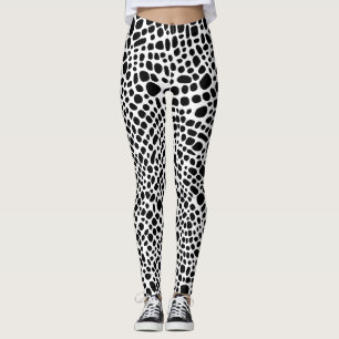 Zwart-wit psychedelisch huidpatroon leggings