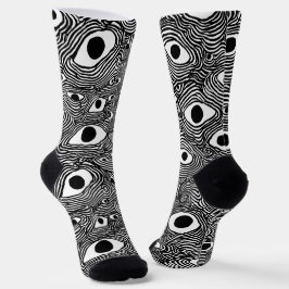 Zwart-wit psychedelisch ontwerp  sokken