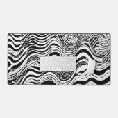 Zwart-wit psychedelisch patroon bureaumat (Keyboard & Muis)