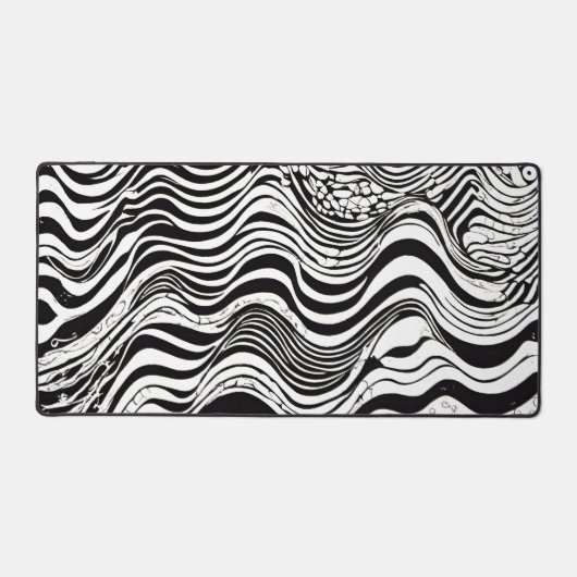 Zwart-wit psychedelisch patroon bureaumat (Voorkant)