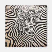 Zwart-wit psychedelische Design Magneet (Voorkant)