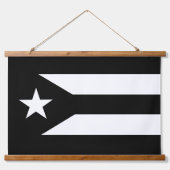 Zwart-wit Puerto Rico Resistance Flag Hangend Wandkleed (Voorkant)