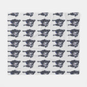 Zwart-wit Pug Dog Fleece Dekens (Voorkant (Horizontaal))