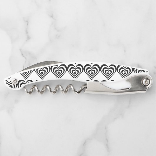 zwart-wit pulserend zebra hart Thunder_Cove Kurkentrekker (Achterkant)