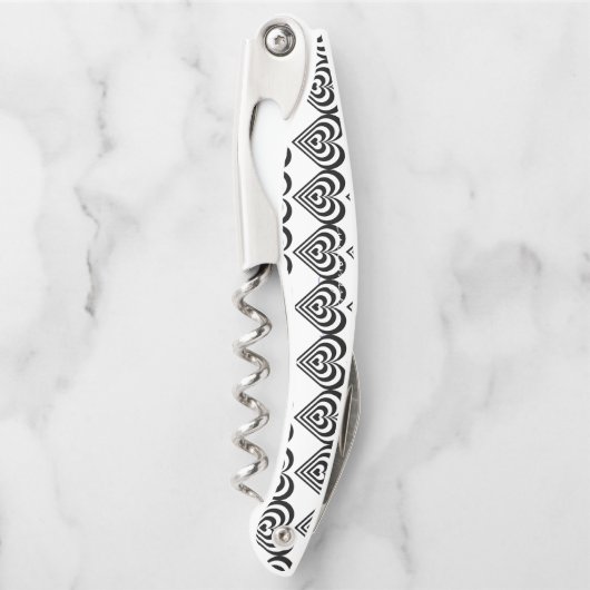 zwart-wit pulserend zebra hart Thunder_Cove Kurkentrekker (Voorkant)