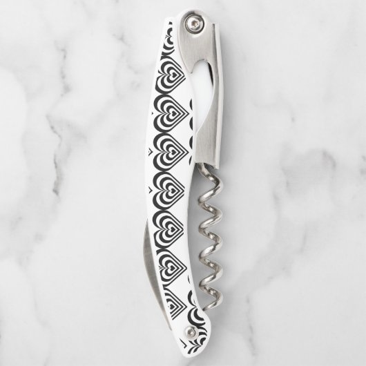 zwart-wit pulserend zebra hart Thunder_Cove Kurkentrekker (Achterkant)