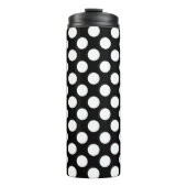 Zwart-wit puntpatroon thermosbeker (Voorkant)