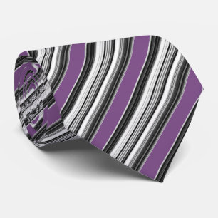 Zwart wit Purplet Blauw Striped Patroon Stropdas