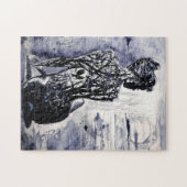 Zwart-wit Puzzel Vrouw Natuur Schilderij (Horizontaal)