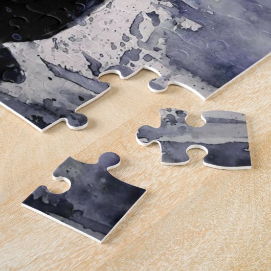 Zwart-wit Puzzel Vrouw Natuur Schilderij Legpuzzel (Zijkant)