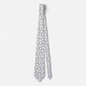 Zwart-wit Puzzle Pattern Necktie Stropdas (Voorkant)