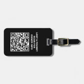 Zwart-wit QR code Bagagelabel (Voorkant horizontaal)