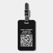 Zwart-wit QR code Bagagelabel (Voorkant verticaal)