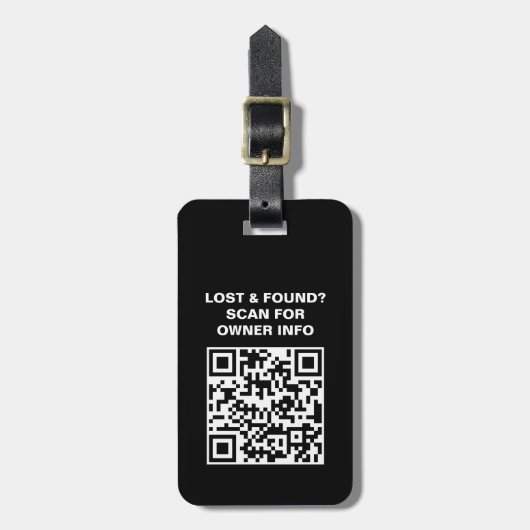 Zwart-wit QR code Bagagelabel (Voorkant verticaal)