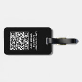 Zwart-wit QR code Bagagelabel (Achterkant horizontaal)