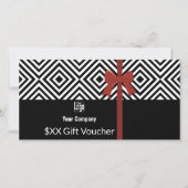 Zwart Wit QR Code Bedrijfsnotitie Cadeaubon Kaart (Voorkant)