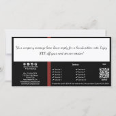 Zwart Wit QR Code Bedrijfsnotitie Cadeaubon Kaart (Achterkant)