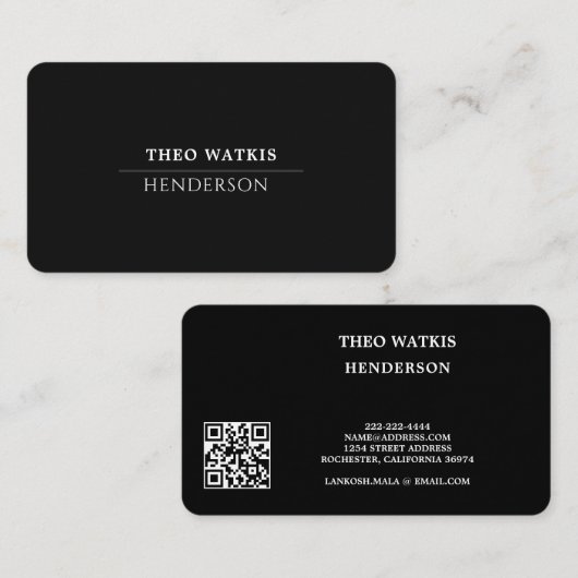 Zwart-wit qr-code bewerken visitekaartje (Voorkant / Achterkant)