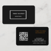 Zwart-wit QR-code bewerken Visitekaartje (Voorkant / Achterkant)