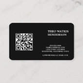 Zwart-wit qr-code bewerken visitekaartje (Achterkant)