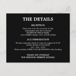 Zwart Wit QR Code Bruiloft Details Behuizing Kaart