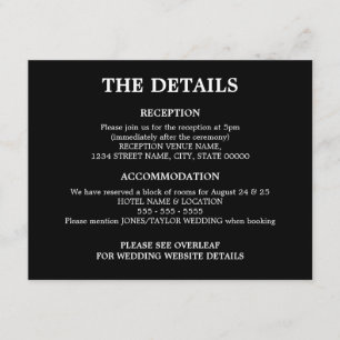 Zwart Wit QR Code Bruiloft Details Behuizing Kaart