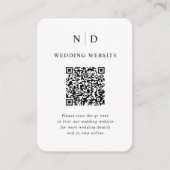 Zwart-wit QR-code bruiloft Informatiekaartje (Voorkant)