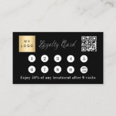 Zwart wit qr code corporate logo klantenkaartje (Voorkant)