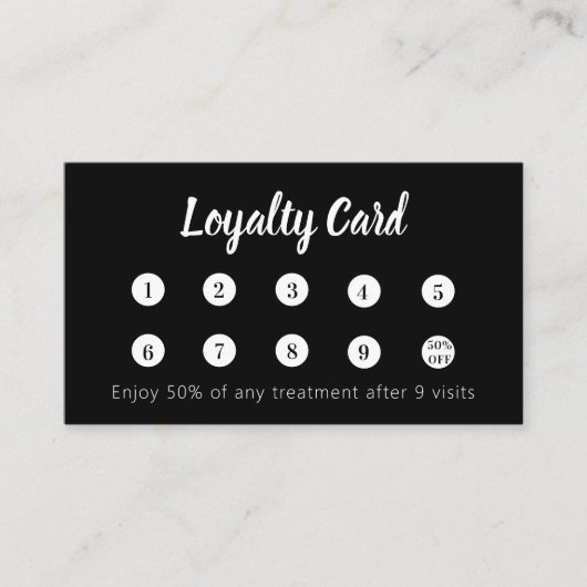 Zwart wit qr code corporate logo klantenkaartje (Voorkant)