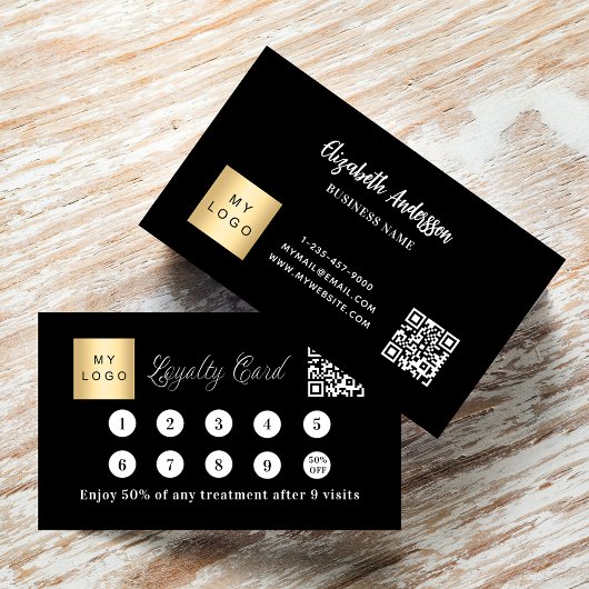 Zwart wit qr code corporate logo klantenkaartje