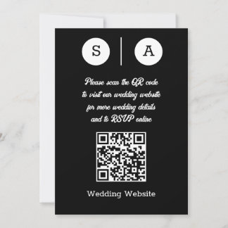 Zwart-wit QR-code, eenvoudig en chic Kaart