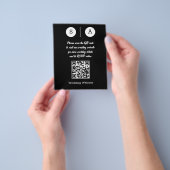 Zwart-wit QR-code, eenvoudig en chique Flyer (Hand)