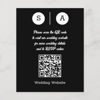 Zwart-wit QR-code, eenvoudig en chique Flyer