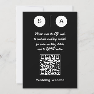 Zwart-wit QR-code, eenvoudig en chique Kaart
