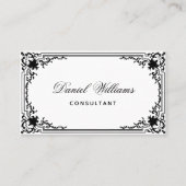  zwart-wit QR Code Elegant Script Visitekaartje (Voorkant)