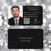 Zwart wit QR code foto facebook icoon Visitekaartje