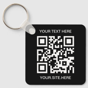 Zwart-wit QR Code Foto Sleutelhanger