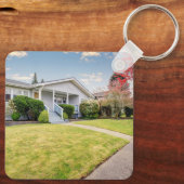 Zwart-wit QR Code Foto Sleutelhanger (Achterkant)