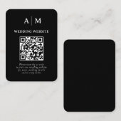 Zwart & Wit QR Code Huwelijk Informatiekaartje (Voorkant / Achterkant)