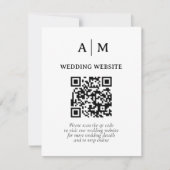 Zwart & Wit QR Code Huwelijk RSVP Kaartje (Voorkant)