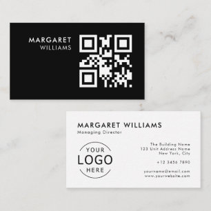 Zwart-wit QR Code Logo Minimalist Professional Visitekaartje