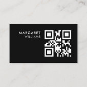 Zwart-wit QR Code Logo Minimalist Professional Visitekaartje (Voorkant)