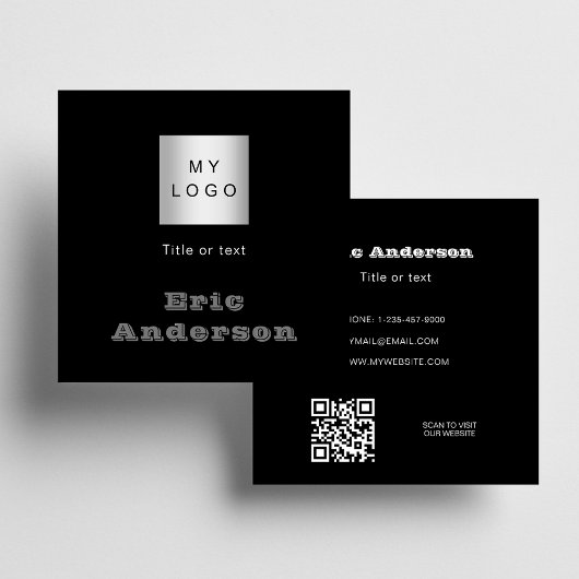 Zwart wit QR code logo Vierkante Visitekaartje